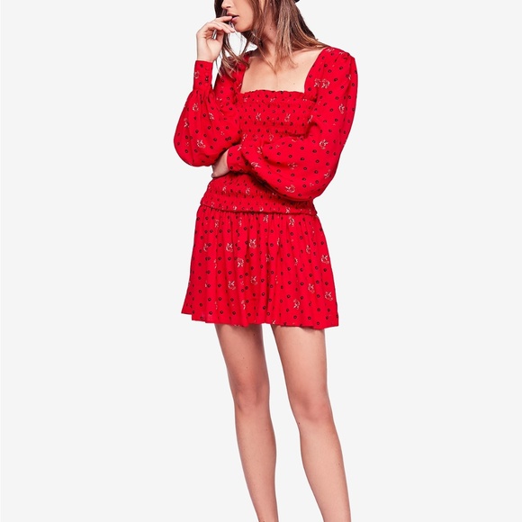 Free People BOHO Two Faces Ruby Combo Mini Dress - Picture 1 of 5